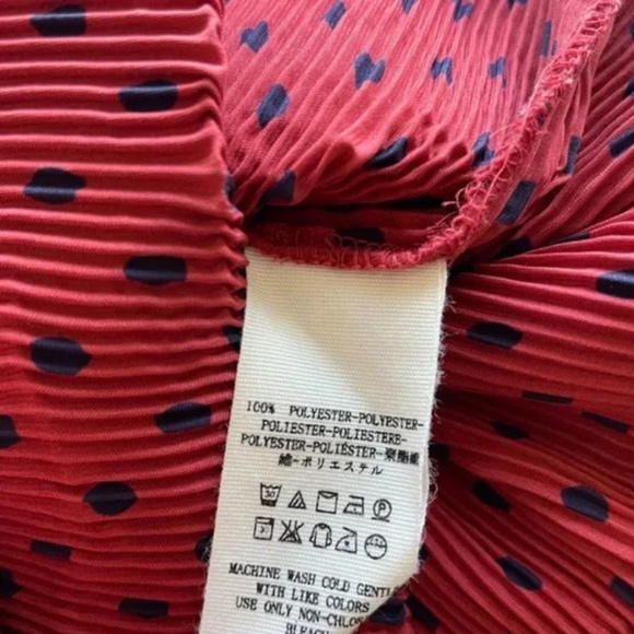 Free People Margot Slip Dress Red With Black Polka Dots (2) - Picture 6 of 6